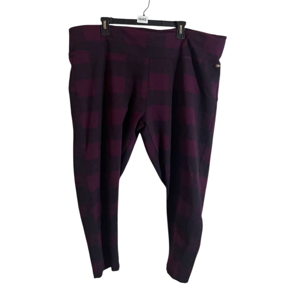 Melissa McCarthy Leggings Women's Size 3X Purple & Black Seven Plaid Thick